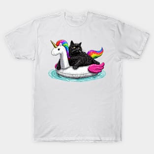 Chonky Cat Rainbow Unicorn Floatie T-Shirt